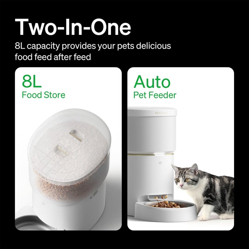 PETLIBRO Vacuum-Sealed Automatic Cat Feeders, 8L/34Cups Automatic Dog Feeder with 5G Wi-Fi, Automatic Cat Food Dispenser for Airtight Storage, Space Pet Feeder with 187mm Large Food Tray for Cat & Dog - Image 5